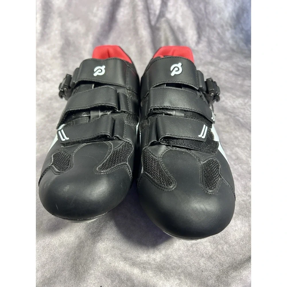Peloton Cycling Shoes EU 46 Mens 12 Black Red Delta Cleats Spin Bike